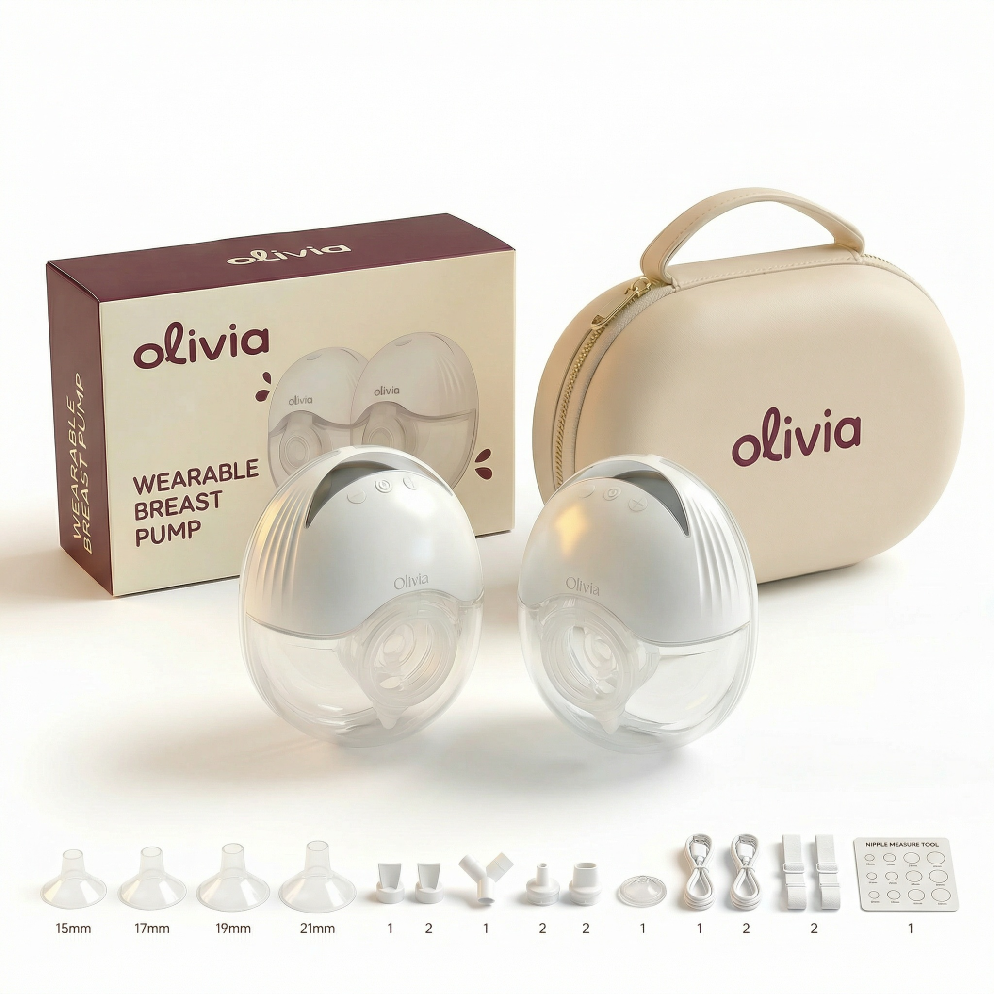 Olivia by Lolafo Wearable Breast Pump – Hands Free, Portable, Quiet Electric Pump with 12 Suction Levels.